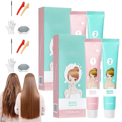 Protein Hair Softener for Bangs Correction,Protein Correction Hair Straightening Cream,Protein Correction Clip-Free Hair Straightening Cream,Keratin Hair Softener Deep Conditioner (2 Set)