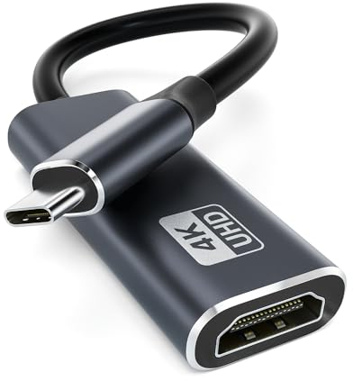 Adaptateur USB C vers HDMI 4K, USB C HDMI, Adaptateur USB Type C à HDMI 4k (Thunderbolt 3 compatible) avec Sortie Audio Vidéo Compatible avec iPhone 15, MacBookPro/Air, XPS15/13,iPad Pro, Galaxy S20