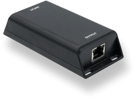 PoE Texas - 24 Volt Passive PoE Injector (B Mode) - DC powered inline Gigabit converts 12-60V into 24-volt passive PoE output up to 30 watts - Variable DC PoE Injector for