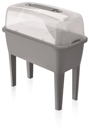 Elevated Greenhouse Plastic Raised Garden Bed Planter Pot Box Plant Lid 3 Colour 52 Litres (Grey, 83 Litres)