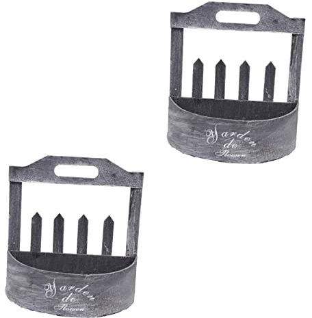 INOOMP 2pièces Pot De Fleurs Mural Vintage Bois Panier Décoratif à Suspendre pour Plantes Et Fleurs Ornement Murale Pratique pour Maison Et Bureau