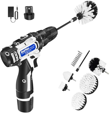 Bürstenaufsatz Bohrmaschine Set, Reinigungsbürste elektrisch, 8 Stück Drill Brush, Felgenbürste Kit für Bohrmaschinen, Felgen, Fugen & Ecken, bürstet für Küche, Bad & Auto