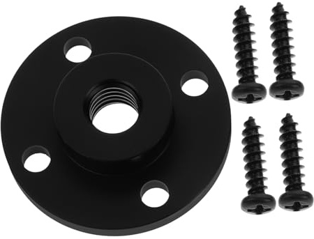 Aluminiumlegierung Mikrofonflanschhalterung 3/8-16 für Wandmontage | Schwarze Ausführung, Feste Basis und Schraubmontage, für Desktop oder Wand, Home Studio