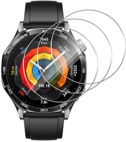 Lutree per Huawei Watch GT 5 46mm/ GT 6 46mm/ GT 6 Pro 46mm Vetro Temperato, 3 Pezzi Durezza 9H HD Pellicola Protettiva, Anti-Graffio Anti-Impronte Senza Bolle Protezione Schermo