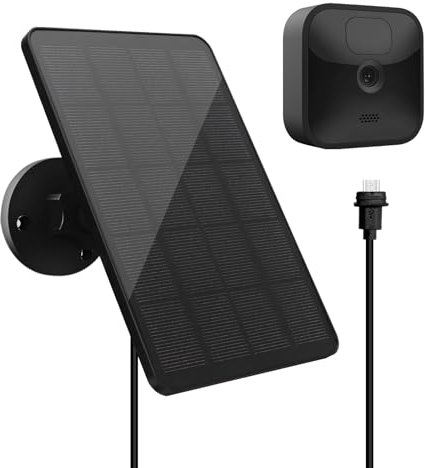 YCTechLife 4W Panel Solar para Blink Cámara al Aire Libre (3rd Gen), Cargador Solar con Tapón de Goma, IP65 a Prueba de Agua, 13,12 Pies de Cable