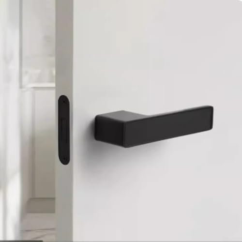 Serratura magnetica silenziosa, adatta per porte di interni e camere da letto e porte di classe, dite addio alle porte che cigolano con meccanismo magnetico (nero)