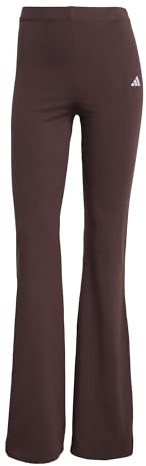 adidas Damen ESSENTIALS SMALL LOGO FLARED LEGGINGS, shadow brown/white, XS