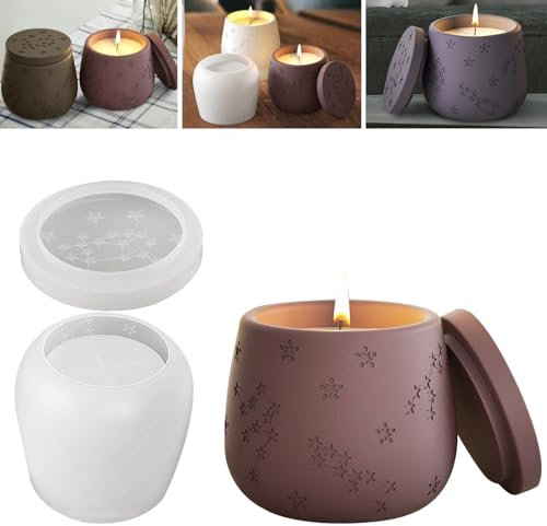 HuaMuDM Silikonform Kerzenhalter, Silikonform Schale, Silikonformen Gießformen, Teelicht Halter, Beton Gießform, DIY Harzguss