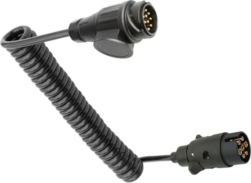 Spiralkabel Verbindungskabel für Anhänger 7pol. - 13pol. Stecker - ca. 3m