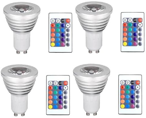 Faeymth 4pcs GU10 Lampen und 1 Fernbedienung mit Speicherfunktion 4 Dynamische Beleuchtungsmodi Spotlicht 17 Farben Spot Licht Wechselbar