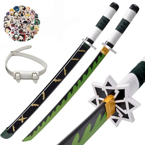 31Inch Demon Swords Katana Anime Sword Samurai Tanjiro Cosplay Handmade Props Japanese Katana Handmade Abs Sheath Knife For Slay Lovers Halloween Props sword (Shinazugawa Sanemi)