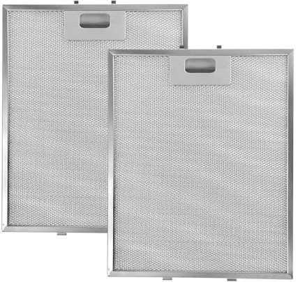 2 filtri in metallo per cappe, filtro per cappe, filtro per cappe, filtro per collettore olio e gas, accessori da cucina in alluminio, universali per cappe da cucina, filtro di ricambio (318 x 258 mm)