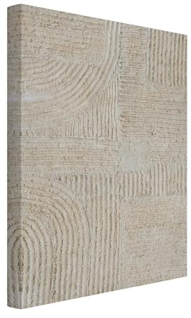 micasia Akustikbild Steinoptik Schallschutzbild 4cm Keilrahmen & Schallabsorber - Kunstkopie Abstrakt beige Wohnzimmer Schlafzimmer Bild für bessere Raumakustik 1472 (50x70cm)