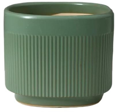 pot de fleur Pots de Plantes Épaissi Respirant Céramique Simple Pots de Fleurs Vertes Couleur Unie Ovale Extérieur Fleurs d'intérieur Jardinières de Culture de Plantes Vertes cache pot ceramique(Grand