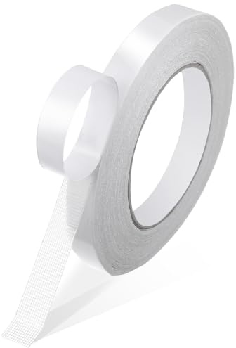 XLIUAX 1 Roll Hem Tape, Hemming Tape for Curtains Fabrics Tapes Double Sided Tapes for Clothes No Sewing Design for Pants Dresses Skirts Clothes Arts Clear Strong Self-Adhesive Carpet Repair DIY