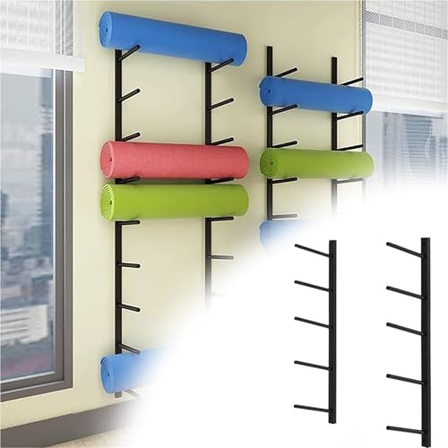 yogamatte halterung wand Metallständer Für Yogamatten, Mehrstufiges Regal Aus Eisen Zur Geräteaufbewahrung, An Der Wand Montiertes Metall-Yoga-Rack Aufbewahrung
