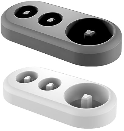 Electric Toothbrush Head Holder, Toothbrush Stand for Oral B Electric Toothbrush Heads, Bathroom Storage Organiser,Tooth Brush Holder Set (White+Black)