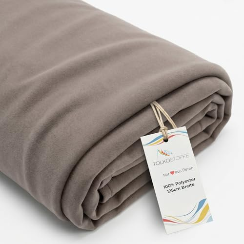 TOLKO leichter Dekomolton Stoff | Vorhangstoff 125cm breit | Fotostudio Hintergrund Messe Theater Bühne Kino Moltonstoff Meterware zum Dekorieren (Taupe)