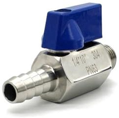 PKNVKZIDK 304 Stainless Steel 1/8 1/4 3/8 1/2 x 7/8/10/12mm Hose Ball Valve Homemade Pipe Fittings(1/8,Female_12MM