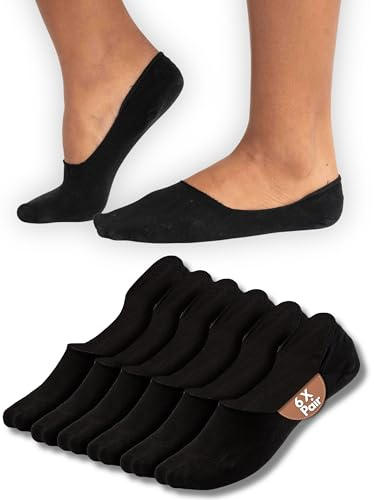 Ballerina Socken Damen 35-42 – Unsichtbare Sneaker Socken mit Anti Rutsch Silikon, Dünne Sommer Füßlinge für Ballerinas, Loafer & Sneaker – Damen Socken Weiß, Beige, Grau, Schwarz – 6er Pack /QSOCKS