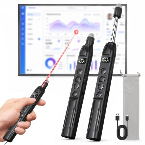 Sonnenspark Pasador Diapositiva, Puntero Láser, Varilla Retráctil, Estilete | Alcance 100m, Vibración Cuenta Atrás, USB-A, Puntero Laser Presentaciones, Ideal para Profesores, Oficinas y Ponentes