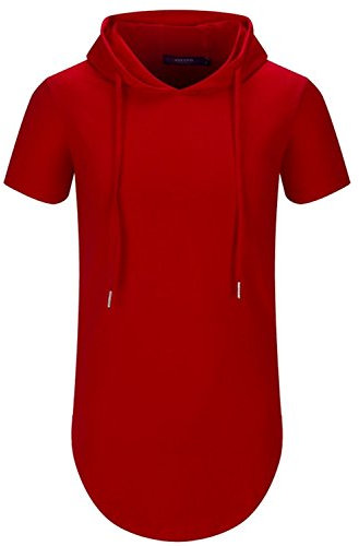 AIYINO Men's S-3XL Fashion Athletic Hoodies Workout Sweatshirt Hip Hop Pullover Hooded Large Red