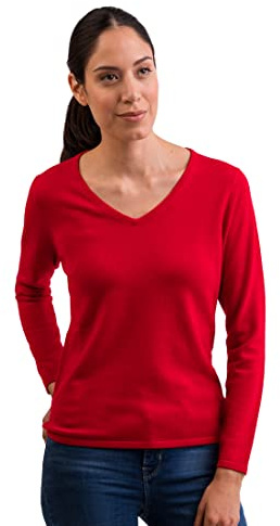 CASH-MERE.CH 100% Kaschmir Damen Pullover | Sweater V-Ausschnitt 2-fädig