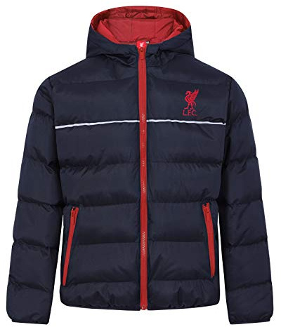 Liverpool FC Boys Jacket Hooded Winter Quilted Kids OFFICIAL Football Gift