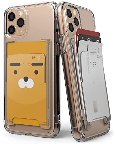 Ringke Slot Card Holder, Tarjetero Móvil, Portatarjetas Transparente y Delgado para Hombre y Mujer, Cartera Adhesiva Compatible con Funda iPhone, Galaxy, Xiaomi, Pixel y Más - Clear Mist