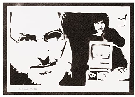 moreno-mata Echtes Handgemachtes Graffiti Steve Jo... Aesthetic Poster & Kunstdrucke Bilder Plakat Handmade Deko Wandbilder Wohnzimmer Wanddeko Geschenke für Männer und Frauen