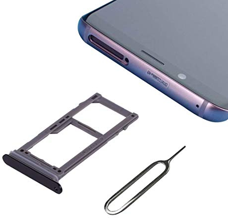 Cemobile Single SIM Card Tray Micro SD Holder Slot Replacement with Waterproof Sealing Gasket Ring for Samsung Galaxy S9/S9 Plus G960 G965 + SIM Tray Open Remover Eject Pin (Midnight Black)
