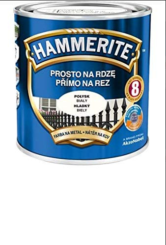 Peinture de protection en métal Hammerite - 2,5 l - Couleur brillante, blanc