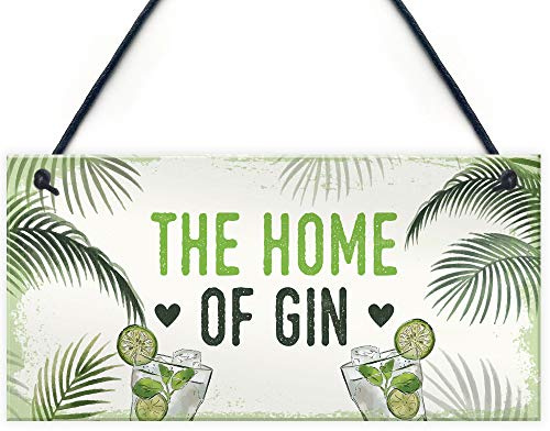 Red Ocean Gin Sign Funny Gin Gift Home Bar Sign For Garden Summer House Alcohol Gifts