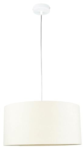 Licht-Erlebnisse Hängeleuchte aus Qualitäts Microfaser Velours in Creme Gold E27 Ø40cm Schlafzimmer Wohnzimmer Hängelampe Pendellampe Pendelleuchte Innen