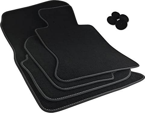 Premium Fußmatten für BMW 5er F11 Touring Velours Schwarz Nubuk-Band Anthrazit NEU