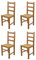 t m c s Tommychairs - 4er Set Stühle Rustica für Küche und Esszimmer, Robuste Struktur aus Buchenholz, in der Farbe Eichenholz lackiert und Sitzfläche aus Stroh