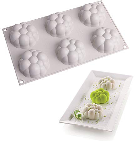 DUBENS Runde Wolke Form Silikon Form Wolke Blase Mousse Kuchen Form Dessert Silikon Kuchen Mousse Form Dessert Dekoration Kuchen Werkzeuge (6-Loch klein)