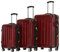 BEIBYE Zwillingsrollen 2048 Hartschale Trolley Koffer Reisekoffer in M-L-XL-Set in 15 Farben (Rot, Set)