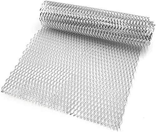 Alu Renngitter,Aluminium Racegitter Streckgitter,Universal Auto Car Grill Mesh Net Aluminiumlegierung Alu Kühlergrill Einsatz Blatt Gitter Körper Stoßstange Rauten Grill,100x33cm,Silber 8 X 25mm