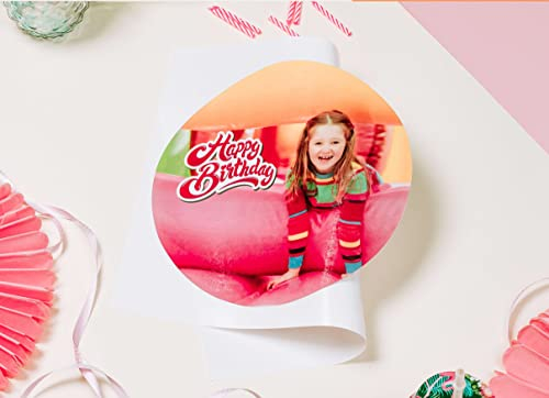 XL PREMIUM Fondant Tortenaufleger mit eigenem Foto Essbares Tortenbild Ein Zuckerbild für Geburtstag uvm. Rund Ø 26 cm