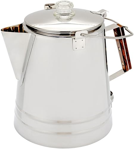 Coletti Butte Scoutmaster Camping-Kaffeekanne – Lagerfeuer-Kaffeekanne – Edelstahl-Kaffeemaschine für draußen oder den Herd (24 Tassen)