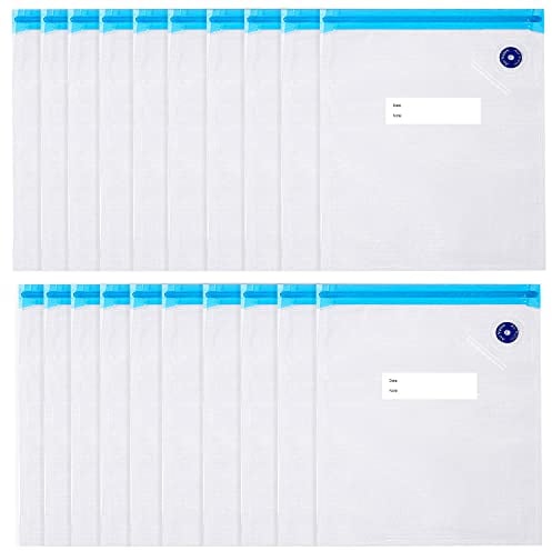 Vakuumversiegelte Bags Kit, 20 Wiederverwendbare Beutel Vakuumbeutel für Lebensmittelaufbewahrung und Vakuumgaren, BPA Frei