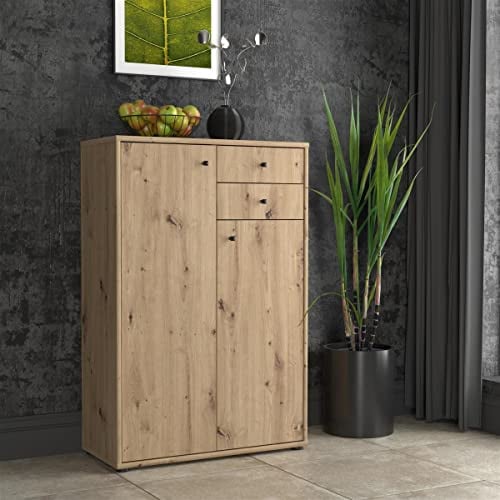 möbelando Kommode Holzschrank Standschrank Anrichte Beistellschrank Schrank Tembi II Artisan Eiche