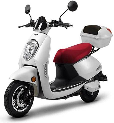 Elektroroller Elettrico Li, 1200 Watt, bis zu 60 km Reichweite, E-Moped, E-Mofas, mit Straßenzulassung, 25 km/h, herausnehmbarer Lithium-Akku, Produktvideo Weiß