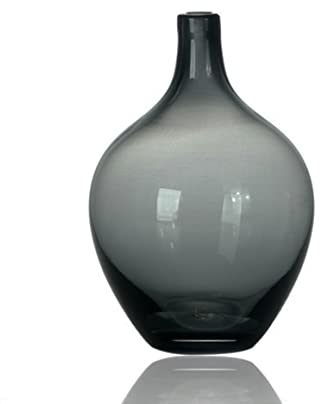XIUWOUG Petit Vase en Verre Noir pour Centre de Table, Décoration de Maison, Table et Étagère - S