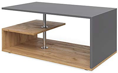 Vicco Table Basse Guillermo, Anthracite/chêne Sable, 91x52.6cm