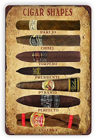 WSTKJW Metallschilder in Zigarrenform, Vintage-Wanddekoration für Zuhause, Geschäft, Männerhöhle, Bar, Wohnzimmer, Garage, Retro-Blechschild, 30,5 x 20,3 cm
