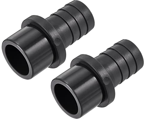 sourcing map Lot de 2 raccords de tuyau en PVC cannelé 20 mm x 25 mm OD robinet droit adaptateur de tuyau raccord rapide, noir