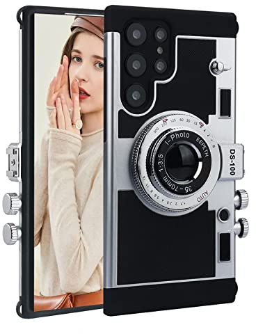 YAKVOOK Emily in Paris Schutzhülle für Samsung Galaxy S22 Ultra, einzigartiges cooles 3DKameraDesign [langes Schlüsselband] PCRückabdeckung + weiche SilikonStoßfeste Schutzhülle (Galaxy S22