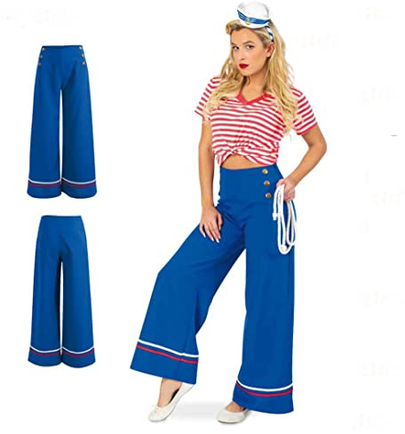 KarnevalsTeufel Matrosen Hose für Damen Sailor Seefahrt Kapitän Seemanns Frau (38)